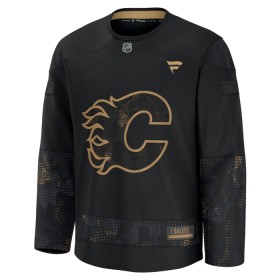 Mænd NHL Calgary Flames Trøje Tilpasset 2024-25 Fanatics Military Appreciation Practice Sort